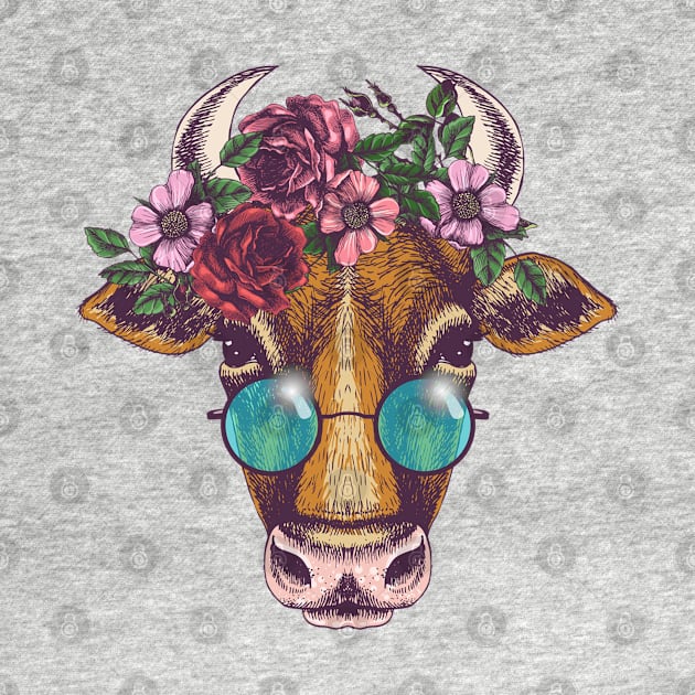 Cow Flower Head by Mako Design 